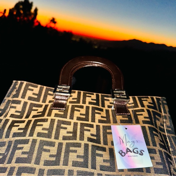 Fendi: Zucca Tobacco FF Handle Tote - Picture 6 of 16